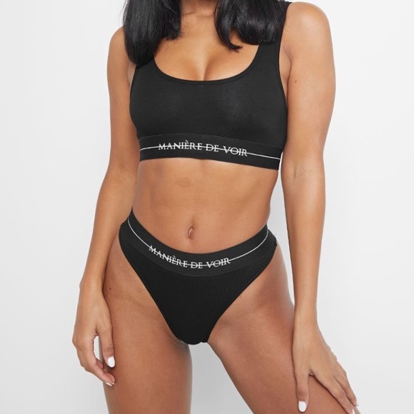 MANIÈRE DE VOIR Other - MANIÈRE DE VOIR MDV Crop Top Bralette - Black, NWT